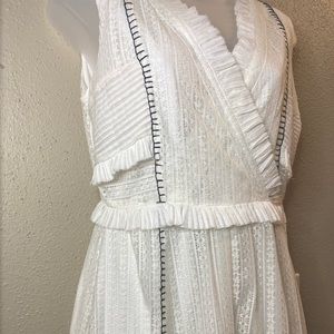 Soft Surroundings NWT White Lace Midi Sleeveless Dress Size Petite XS